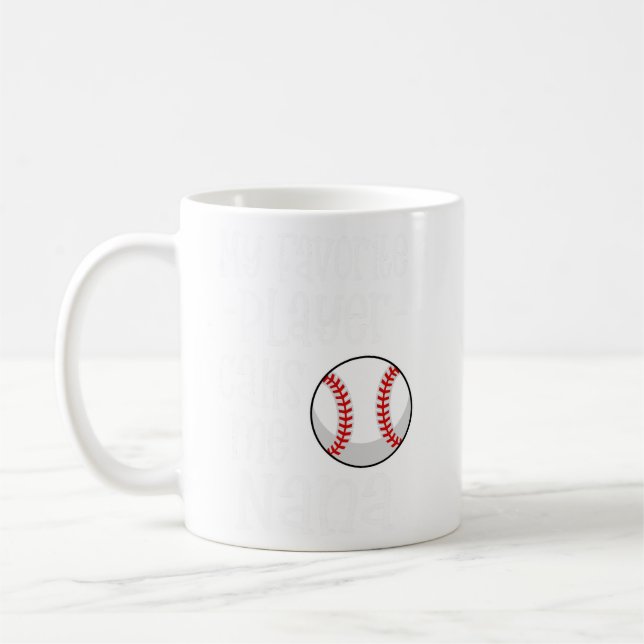 Mug Mon joueur de baseball préféré m'appelle cadeau Na (Gauche)