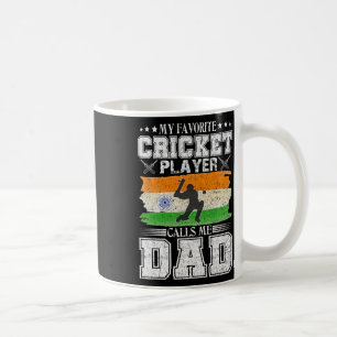 Mug Mon Joueur de Cricket Favori M'appelle Papa Drapea