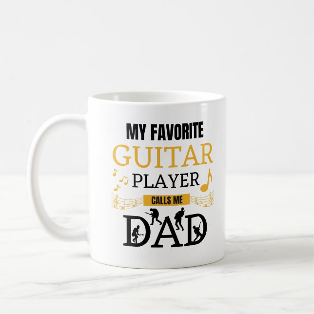 Mug Mon Joueur De Guitare Préféré M'Appelle Papa Music (Gauche)