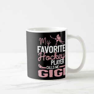 Mug Mon joueur de hockey préféré m'appelle Gigi Hockey