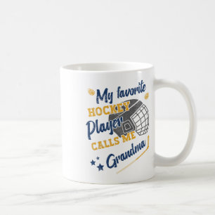Mug Mon joueur de hockey préféré m'appelle grand-mère,