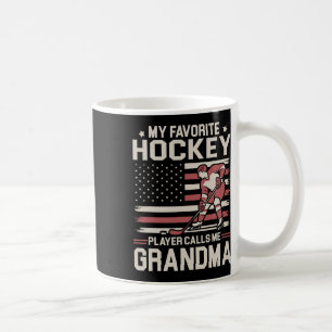 Mug Mon joueur de hockey préféré m'appelle grand-mère 