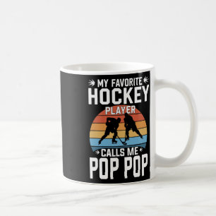 Mug Mon joueur de hockey préféré m'appelle Pop Pop drô
