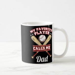 Mug Mon Joueur Favori M'appelle Papa Baseball