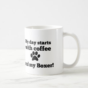 Mug Mon jour commence par du café et mon boxeur