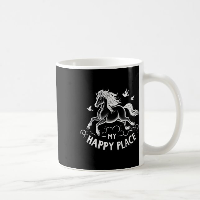 Mug Mon Joyeux Lieu Cheval Lover Cadeaux Équitation (Droite)