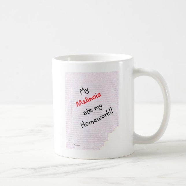 Mug Mon Malinois Belge a Mangé Mon Devoir (Droite)