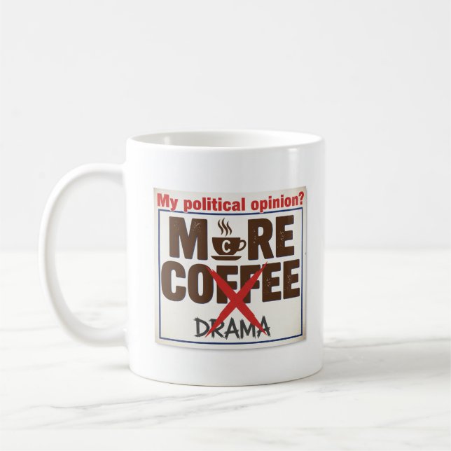 Mug Mon opinion politique Moins de musique dramatique (Gauche)
