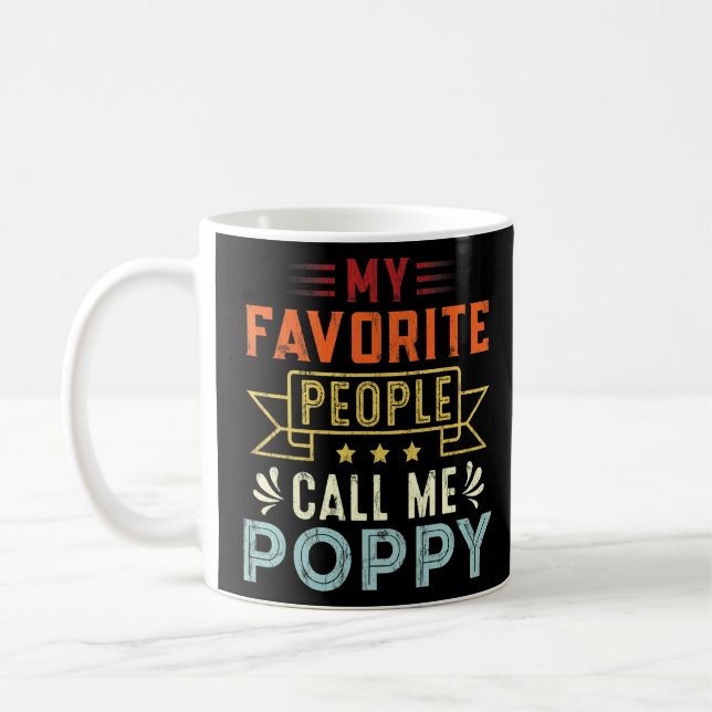 Mug Mon peuple favori m'appelle Poppy Retro Père D (Gauche)