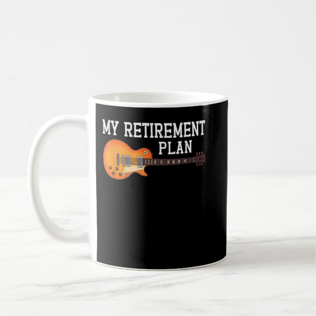 Mug Mon plan de retraite Guitariste Guitare Joueur Mus (Gauche)