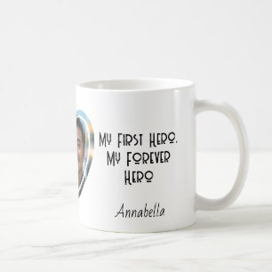 Mug Mon premier héros I Personnalisé en forme de coeur