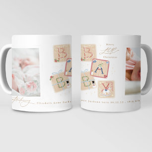 Mug Mon premier Noël bébé deux photos de naissance