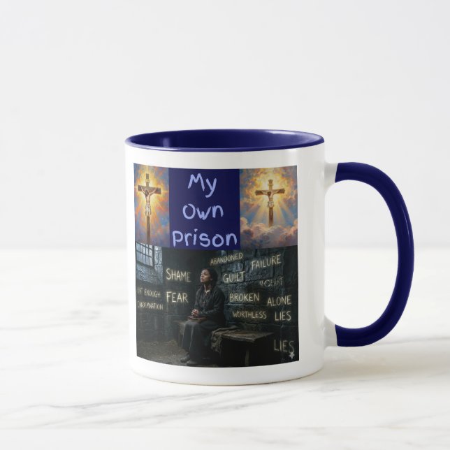 Mug Mon propre motif de prison design 1 couleur motif  (Droite)