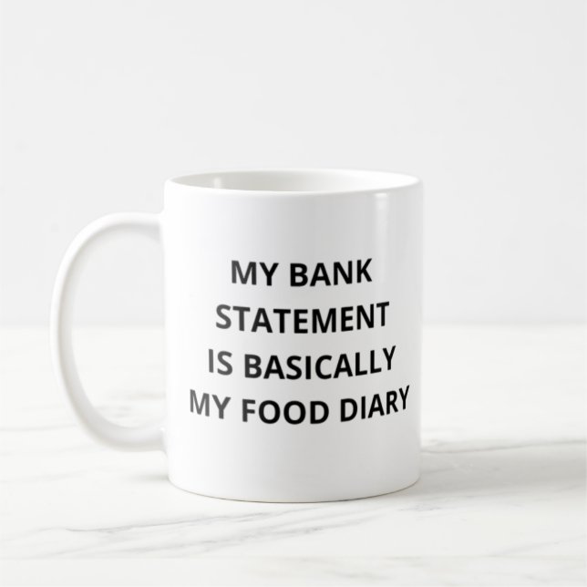 Mug Mon relevé bancaire est essentiellement mon journa (Gauche)