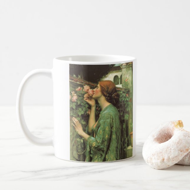 Mug Mon Rose doux, ou Âme du Rose par Waterhouse (Avec donut)