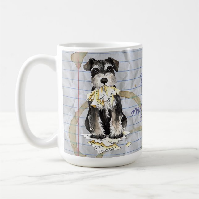 Mug Mon Schnauzer miniature a mangé mon plan de cours (Gauche)