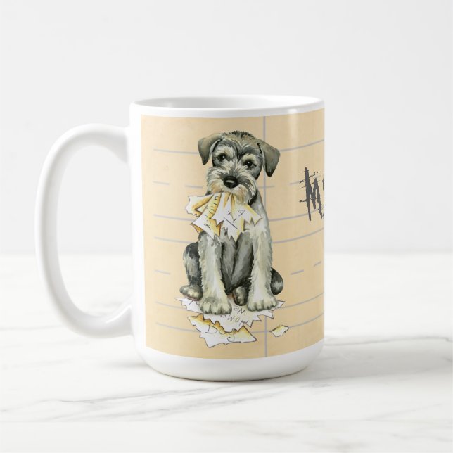 Mug Mon Schnauzer miniature a mangé mon travail (Gauche)
