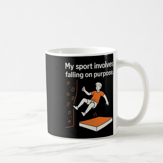 Mug Mon sport consiste à tomber volontairement en grim (Droite)
