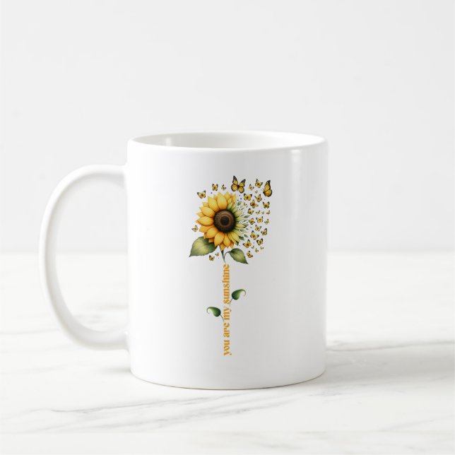 Mug Mon Sunshine Papillons tournesol Personnalisé (Gauche)