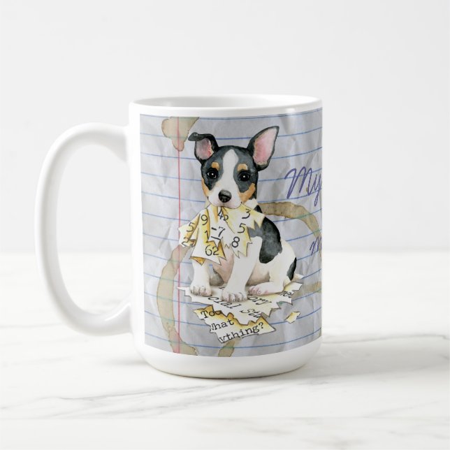 Mug Mon Teddy Roosevelt Terrier Ate mon plan de leçon (Gauche)