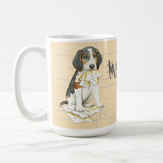Mug Mon Trek Walker Coonhound Ate mes devoirs (Gauche)