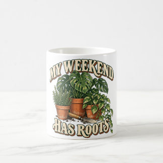 Mug Mon week-end a des racines Retro plantes d'intérie