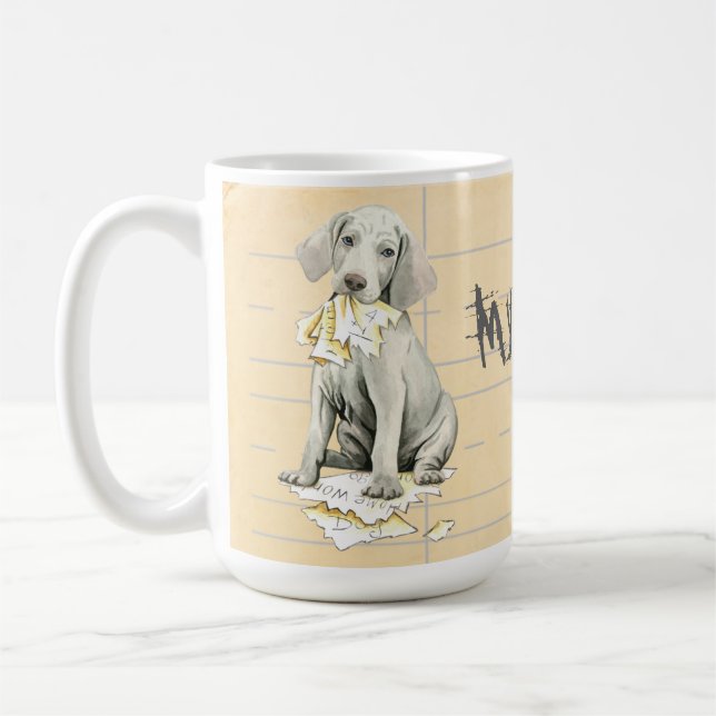 Mug Mon Weimaraner a mangé mes devoirs (Gauche)