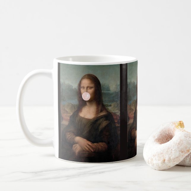 Mug Mona Lisa Blown Pink Buble gomme (Avec donut)