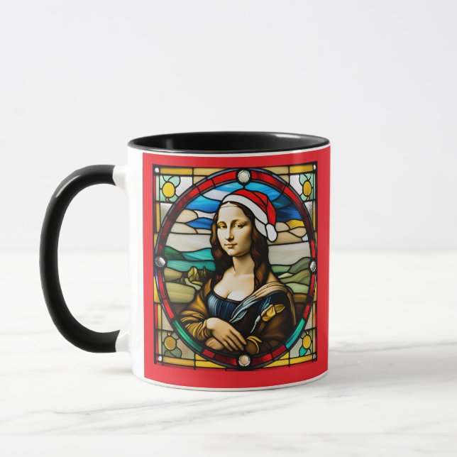 Mug Mona Lisa Vitrail de Noël (Gauche)