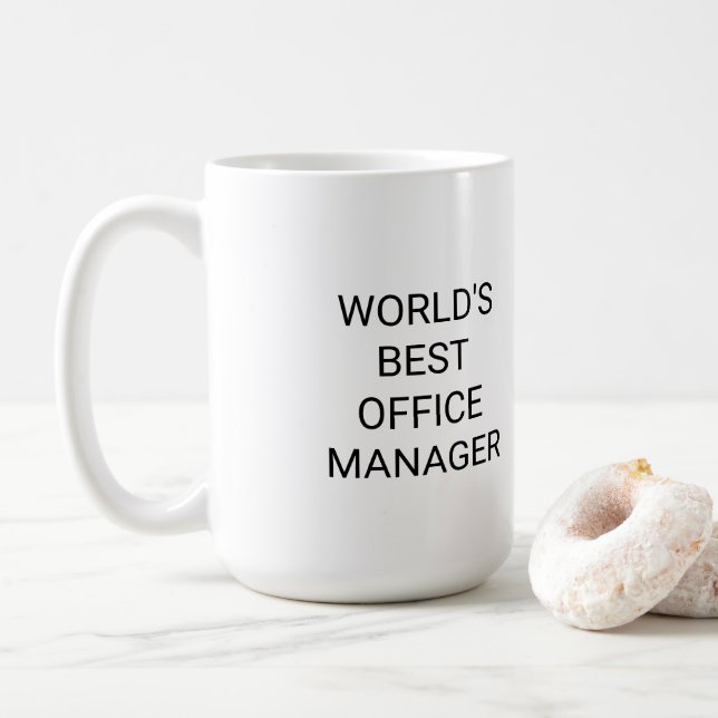 Mug Monde Best Office Manager Monochrome (Avec donut)