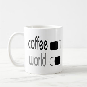 Mug Monde de café avec drôle sur outre du bouton de