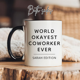 Mug Monde d'humour amusant Collègue le plus moyen Scri