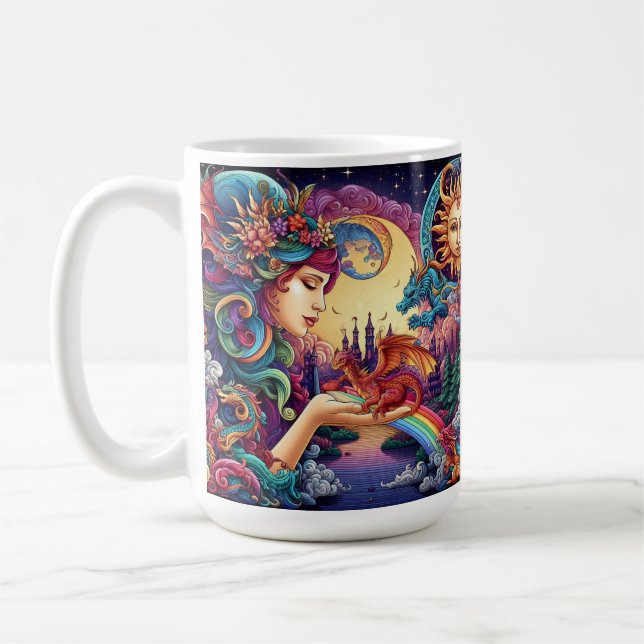 Mug Monde Fantastique Elfique & Dragon Mystique (Gauche)