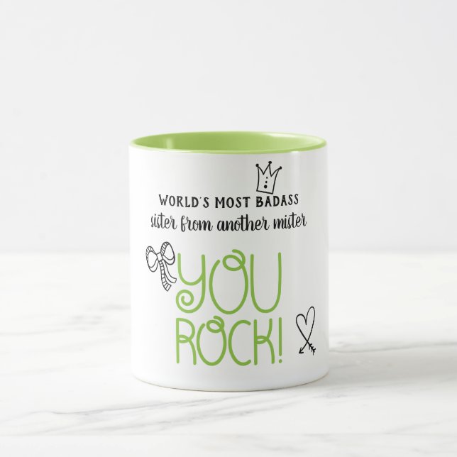 Mug Monde La plupart des BADASS Soeur d'un autre Miste (Centre)