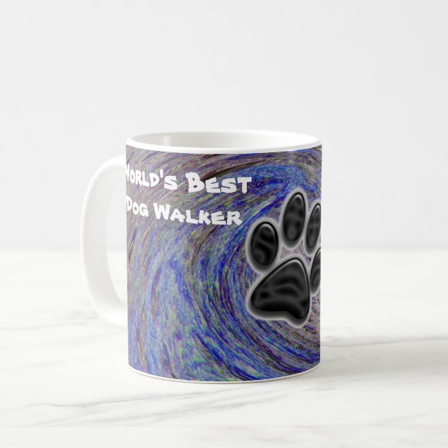 Mug Monde meilleur chien Walker Empreinte de patte de  (Devant gauche)
