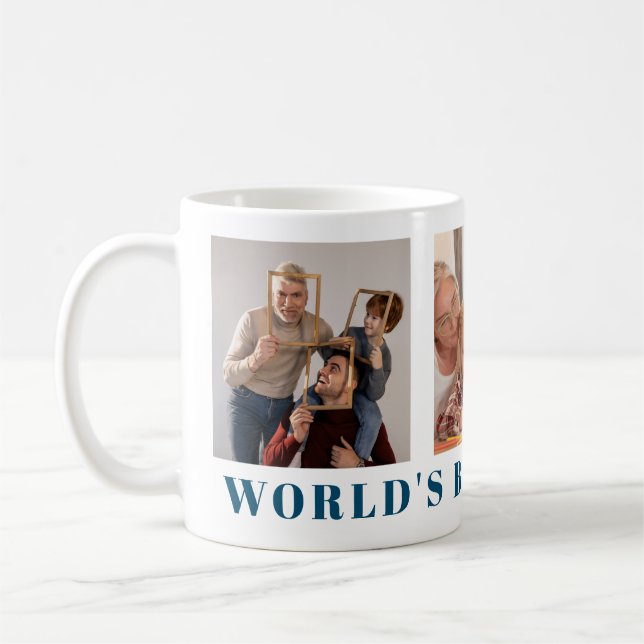 Mug Monde meilleur grand-père moderne Marine bleu troi (Gauche)