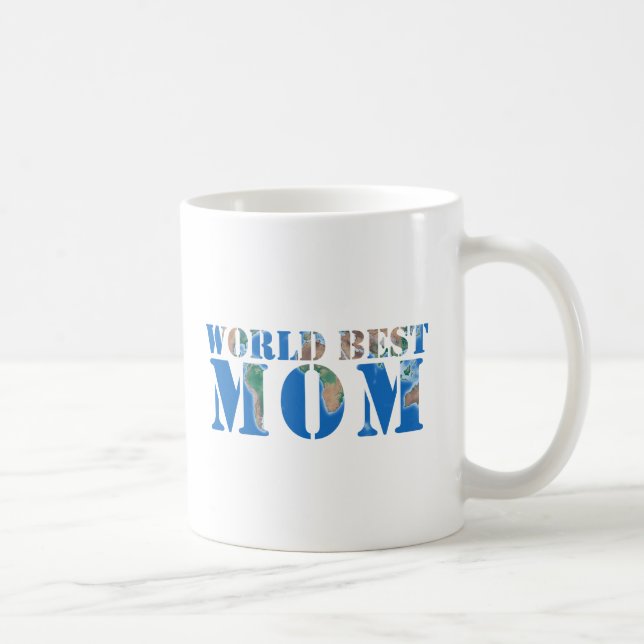 Mug Monde Meilleur MOM, Élégante Typographie de la Nat (Droite)