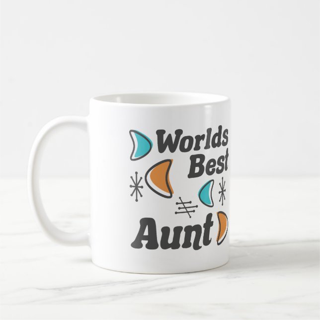 Mug Monde meilleure tante Retro (Gauche)