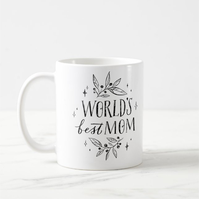 Mug monde noir meilleure mère mère jour (Gauche)