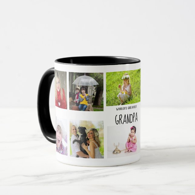 Mug Monde plus grand grand grand-père petits collage p (Devant gauche)