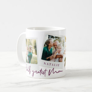 Mug monde plus grande maman aquarelle photo florale