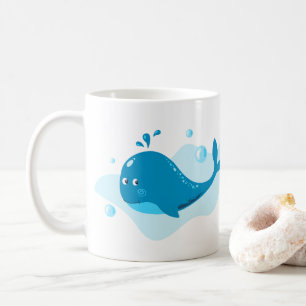 Mug Monde sous-marin. La vie marine. Baleine bleue de