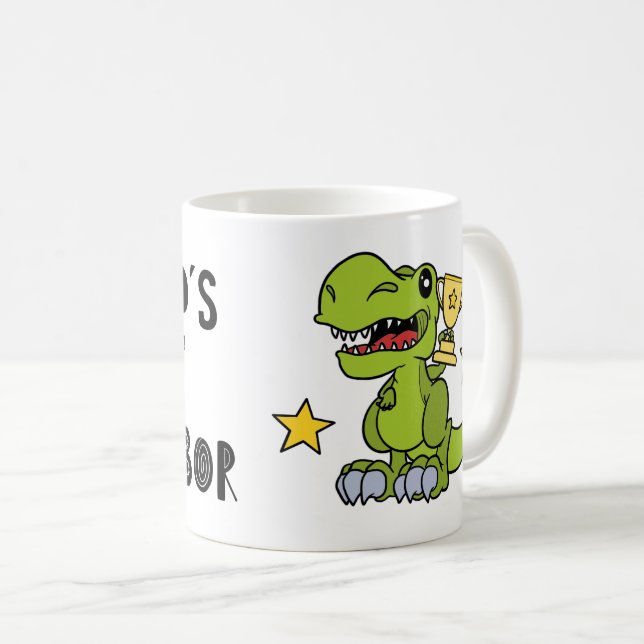 Mug Mondes Meilleur Voisin, Dinosaure, Drôle, Mignonne (Devant droit)