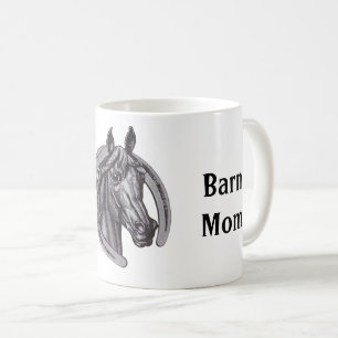 Mug Mondes Meilleure maman grange croquis Cheval Blanc