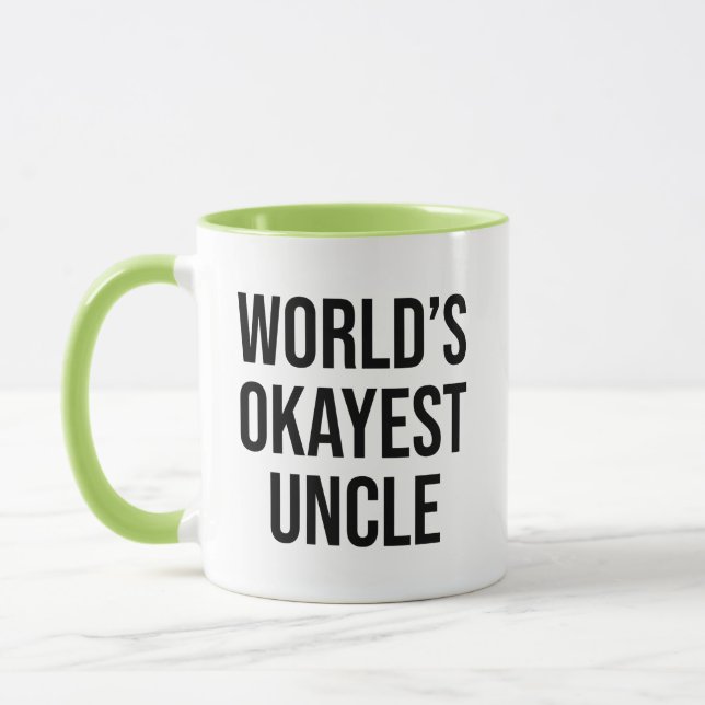 Mug Mondes Okayest oncle drôle Sarcastique (Gauche)