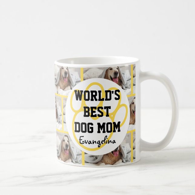 Mug Mondes personnalisés Best Dog Mom Photo (Droite)