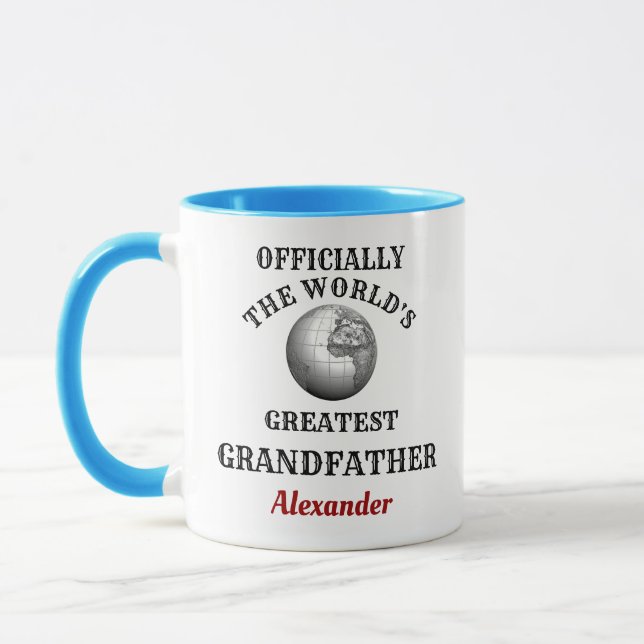 Mug Mondes plus grand grand grand-père Ajouter votre n (Gauche)