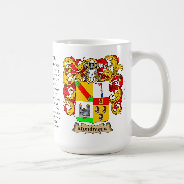 Mug Mondragon, l'origine, la signification et la crête (Droite)