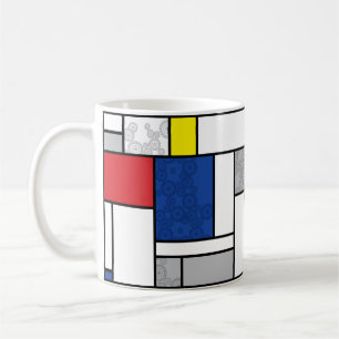 Mug Mondrian Cercles Rétro Art Moderne Minimaliste De 