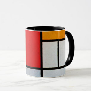 Mug Mondrian - Composition avec grand plan rouge